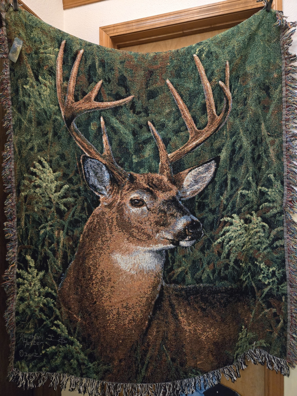 Deer/Buck 100% Cotton Tapestry Throw Blanket
